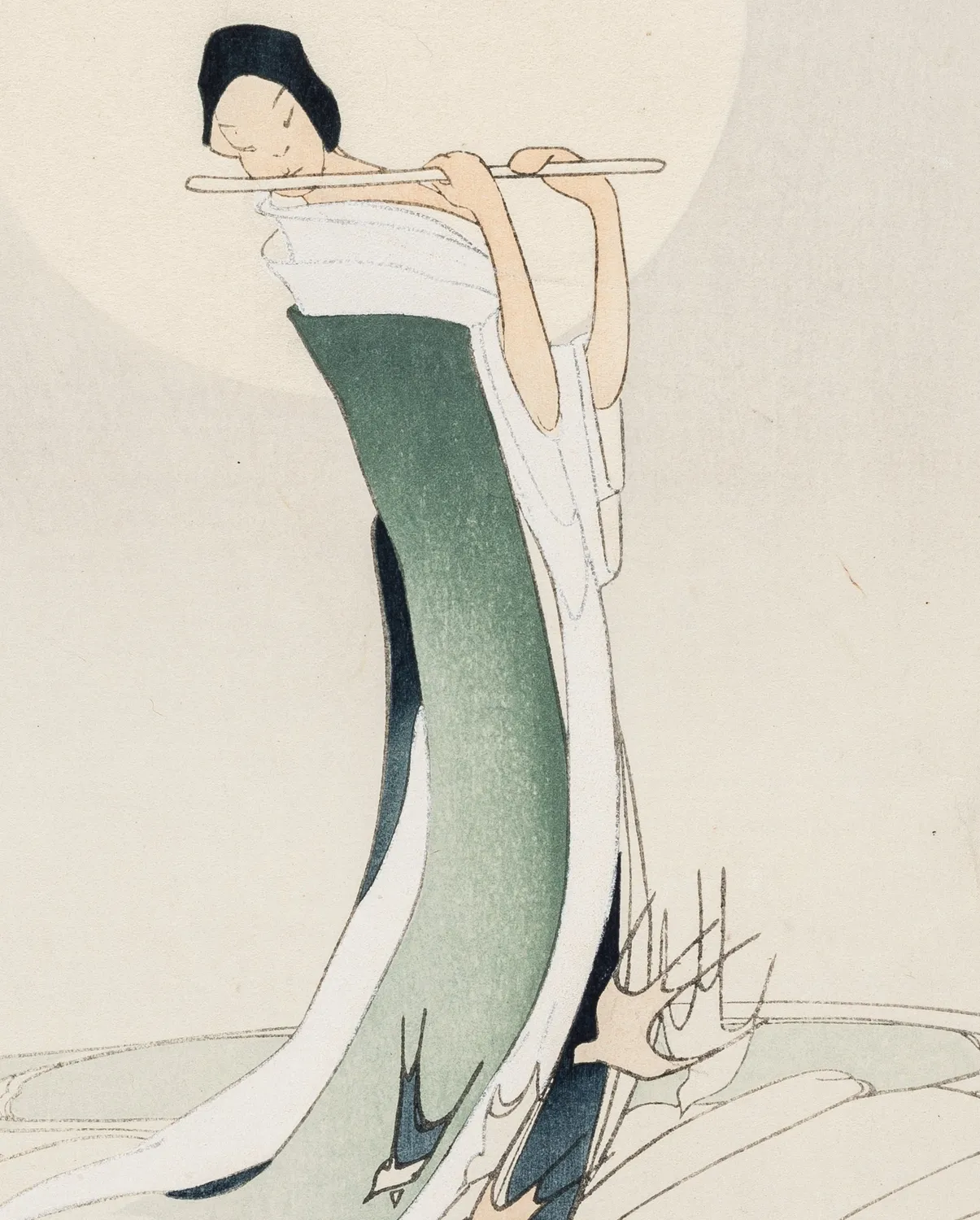Pomegranate Bertha Lum Female Figure on Waves bogmærke
