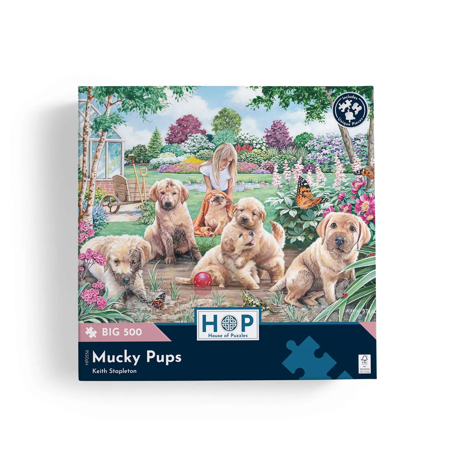 House of Puzzle BIG 500 Mucky Pups puslespil hunde