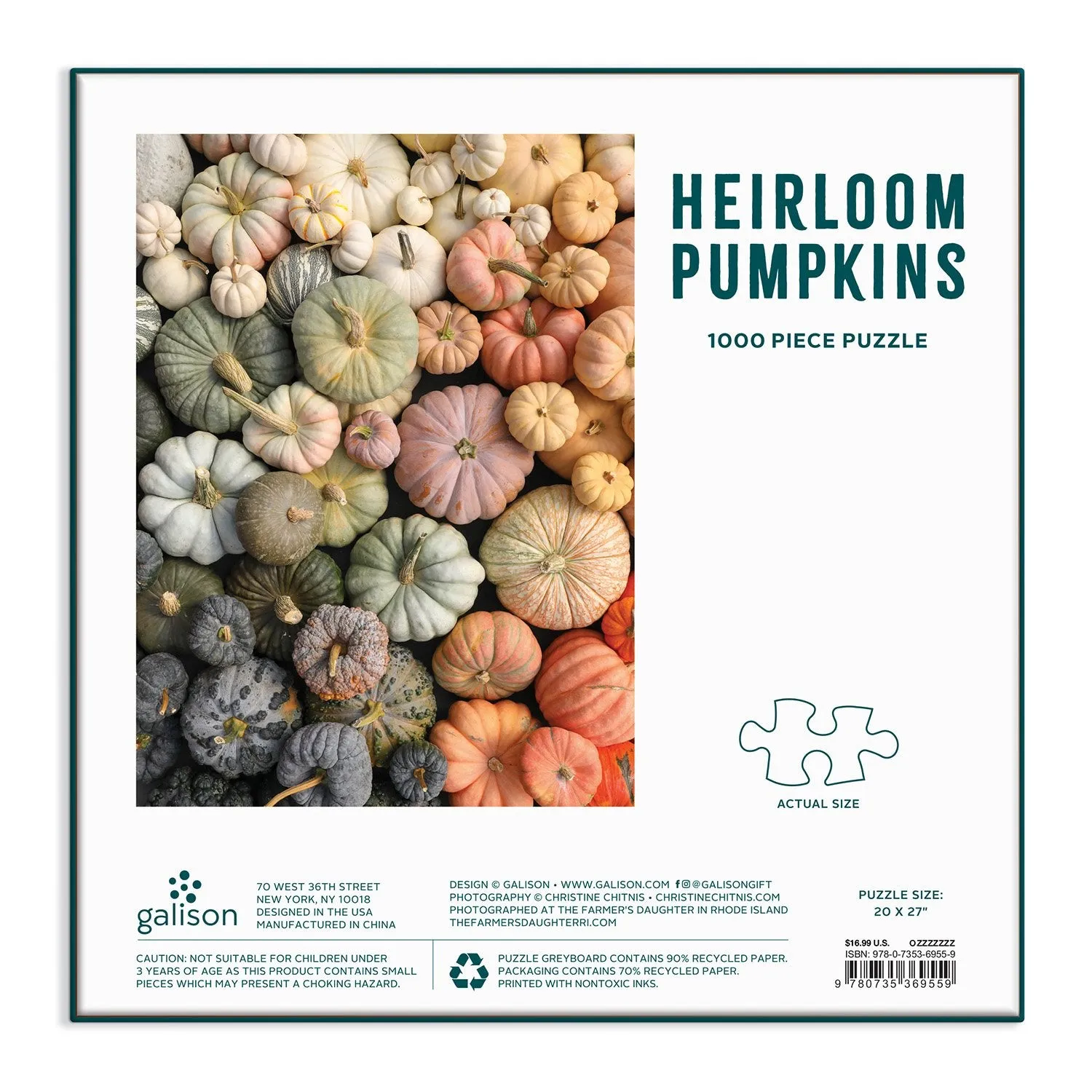 Galison Heirloom Pumpkins puslespil 1000 brikker efterår