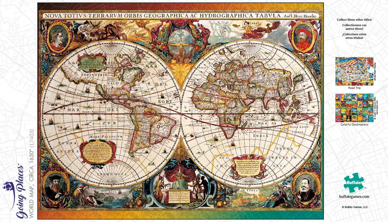 Buffalo Games Going Places World Map puslespil 750 brikker kort