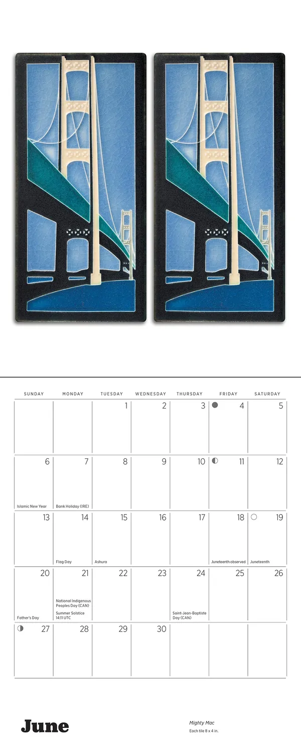 Pomegranate Arts & Crafts Tiles mini vægkalender 2027