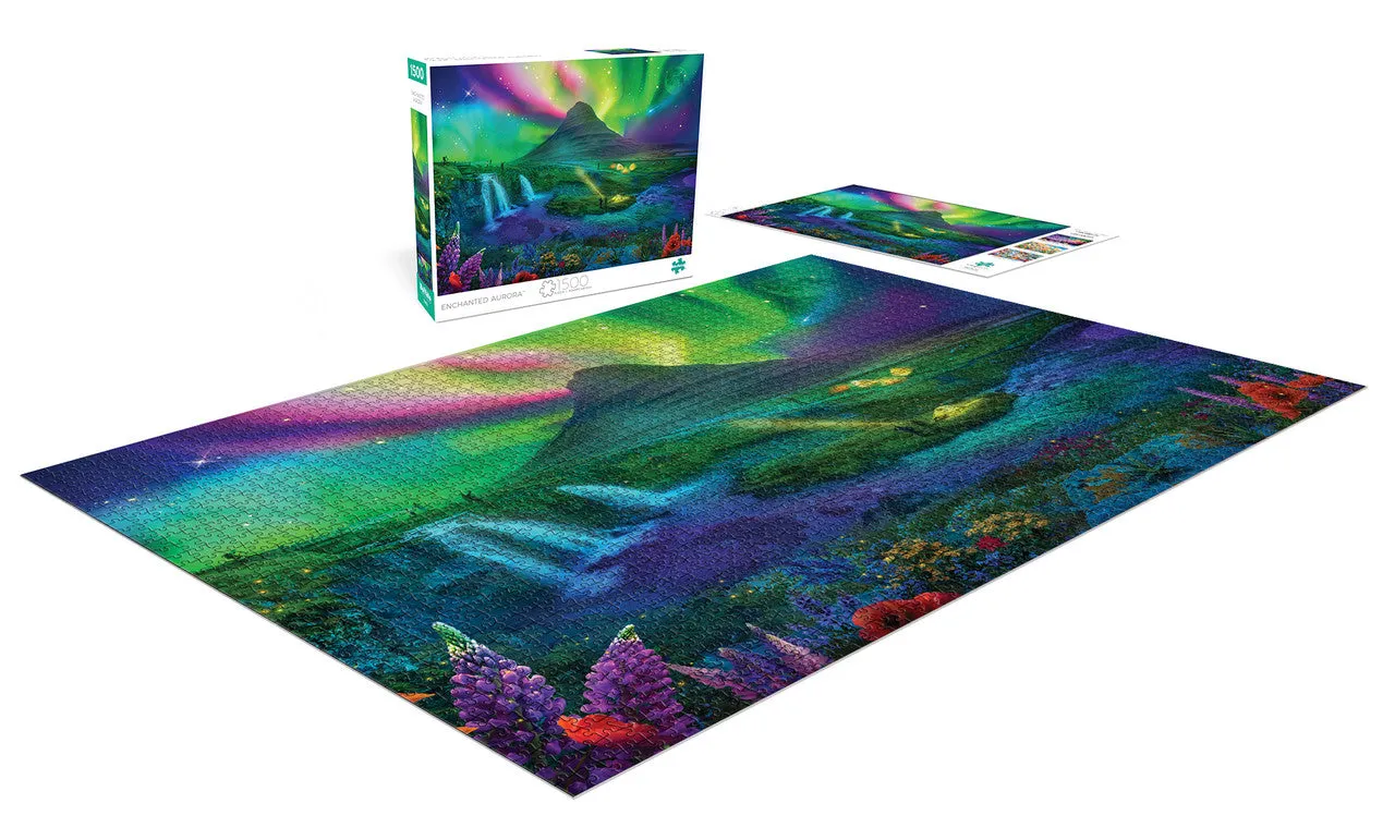 Buffalo Games Enchanted Aurora puslespil 1500 brikker nordlys