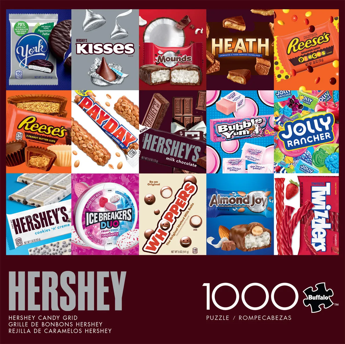 Buffalo Games Collage Hershey Candy Grid puslespil 1000 brikker