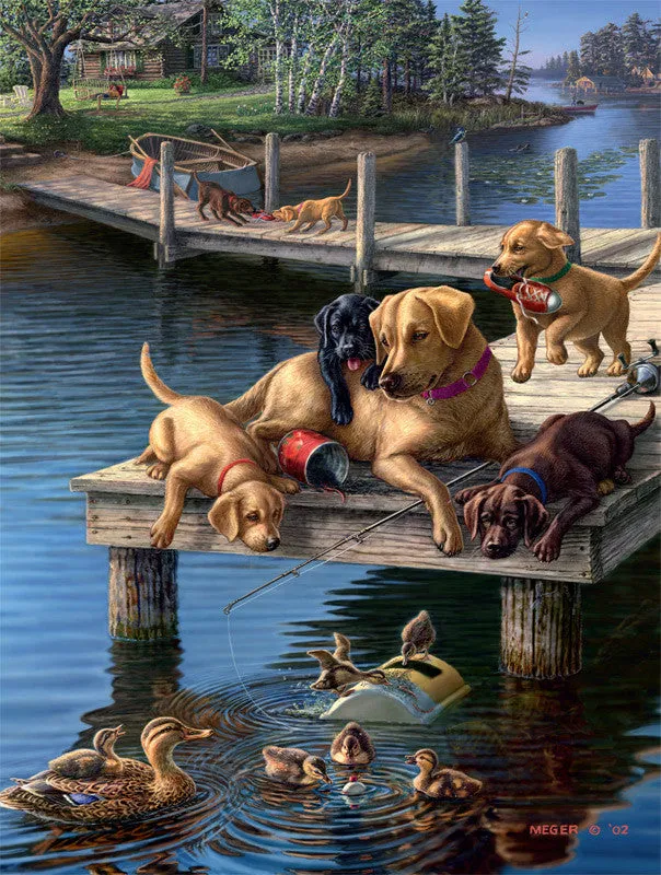 Buffalo Games Dog Days Summer School puslespil 750 brikker hunde