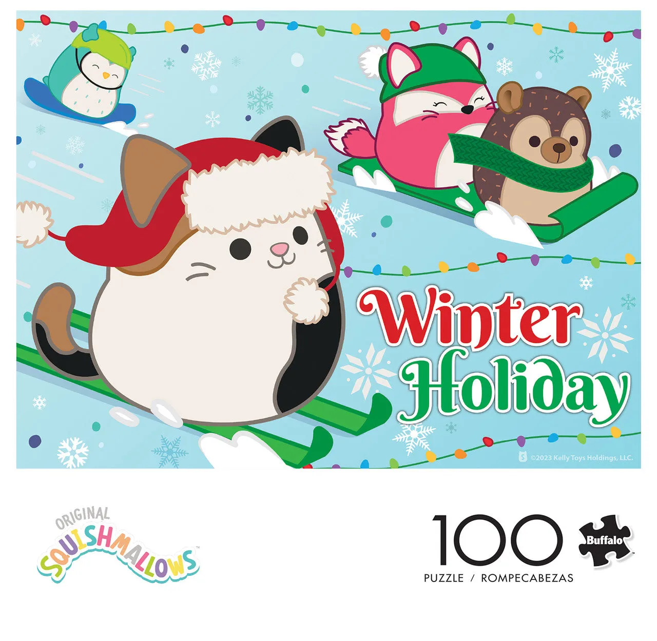 Buffalo Games Squishmallow Winter Holiday puslespil 100 brikker til børn
