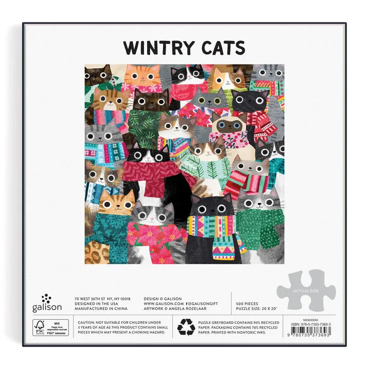Galison Wintry Cats puslespil 500 brikker katte