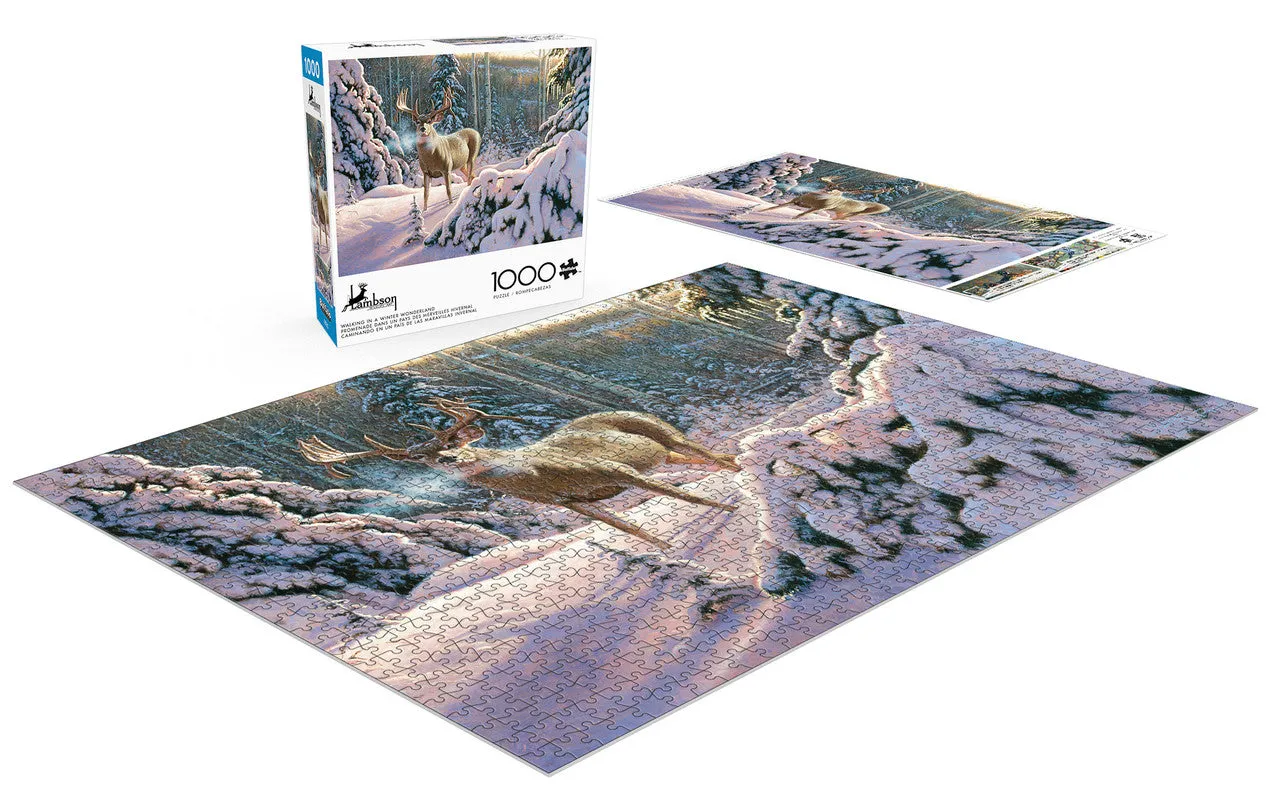 Buffalo Games Walking Winter Wonderland puslespil 1000 brikker