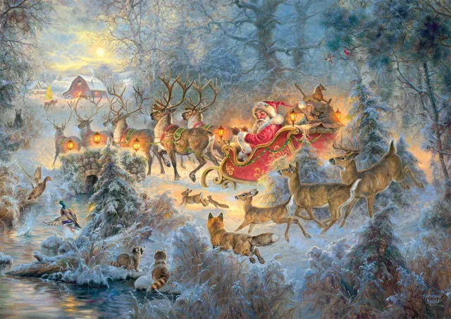 Buffalo Games Abraham Hunter Merry Christmas puslespil 500 brikker jul