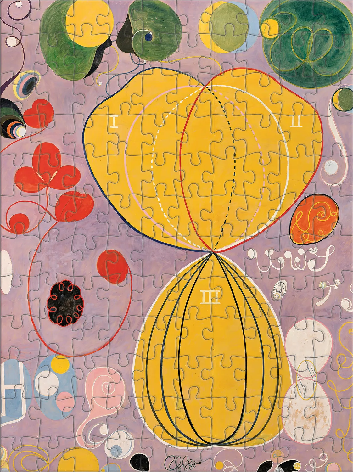 Pomegranate Hilma af Klint puslespilsæt 120 brikker abstrakt