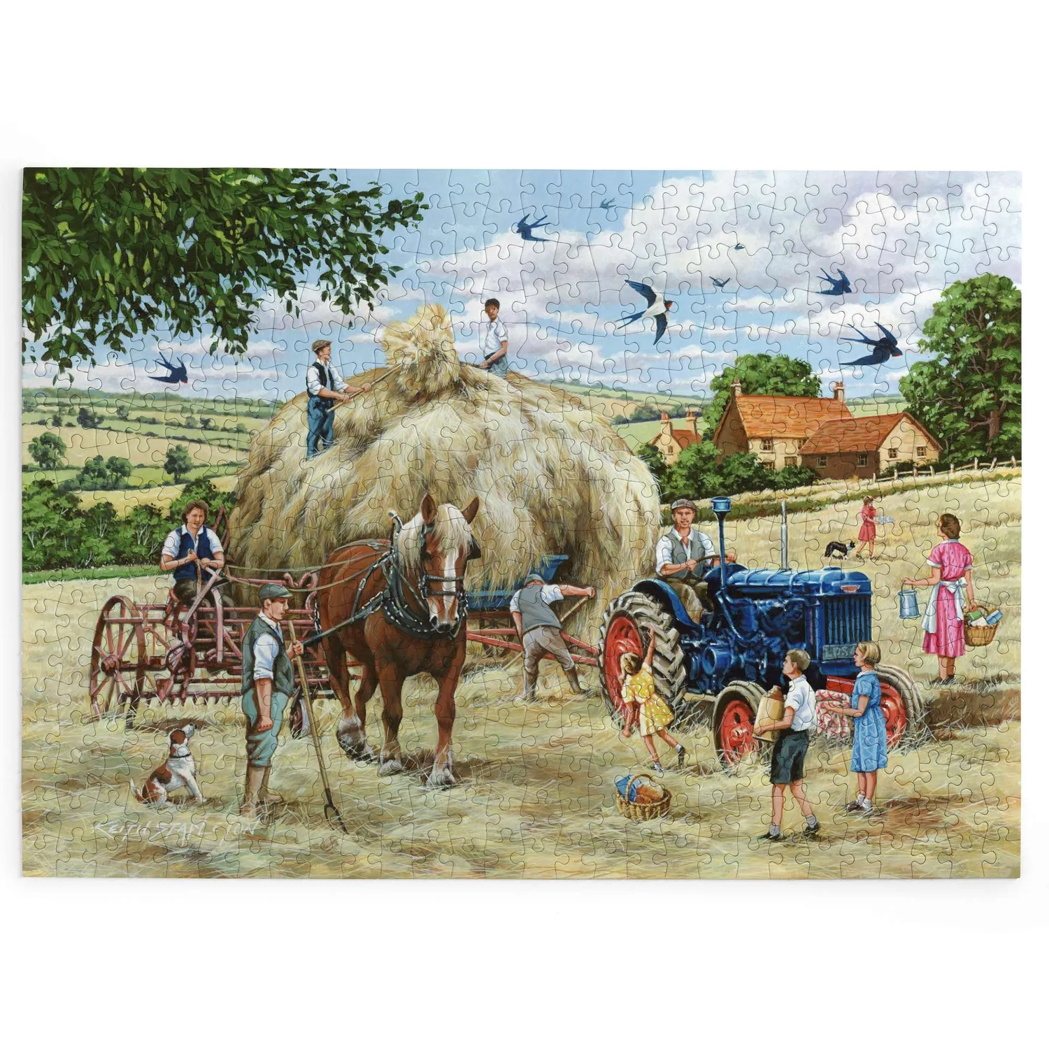 House of Puzzles Making Hay puslespil 500 gårdmotiv