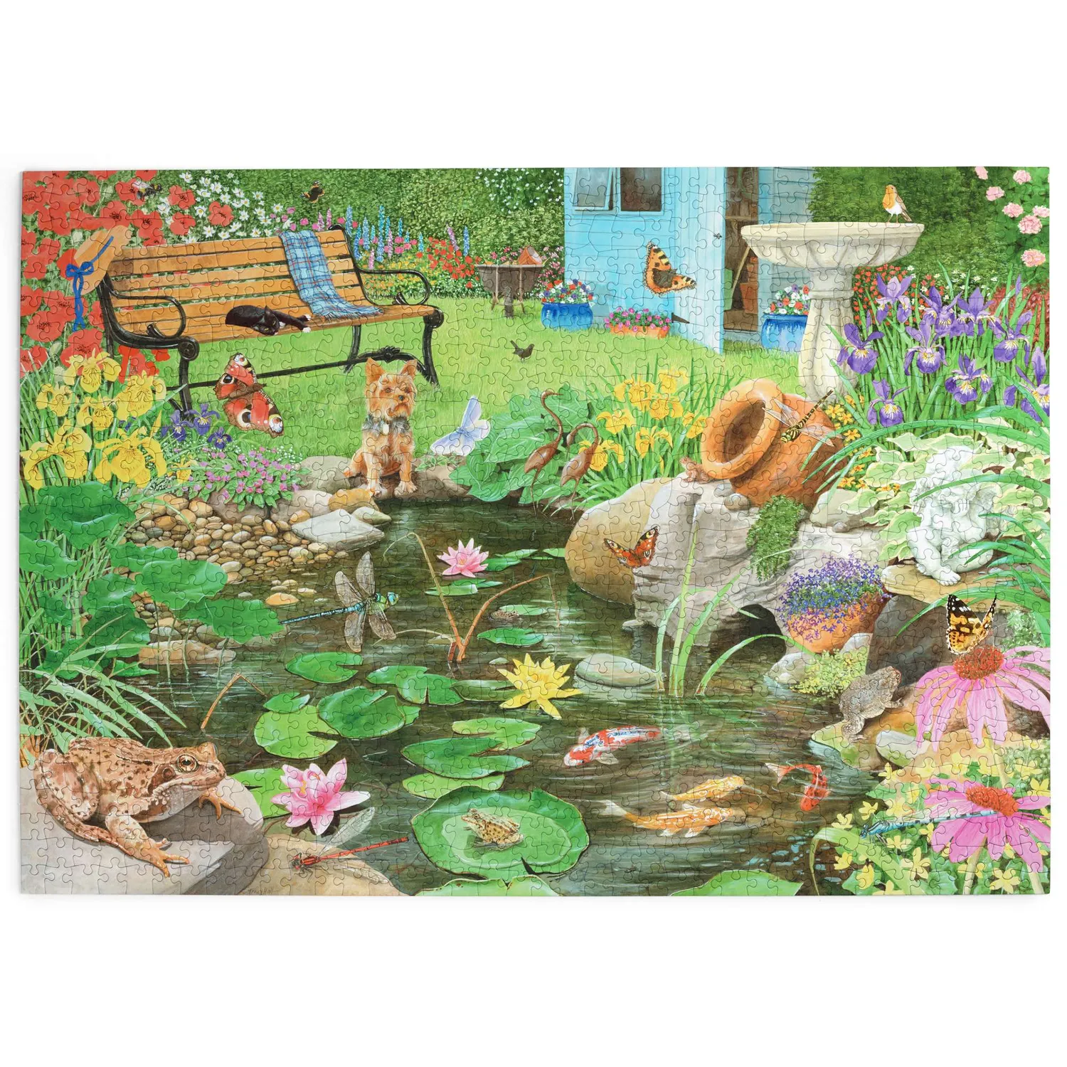 House of Puzzles Lily Pond puslespil 1000 brikker blomster