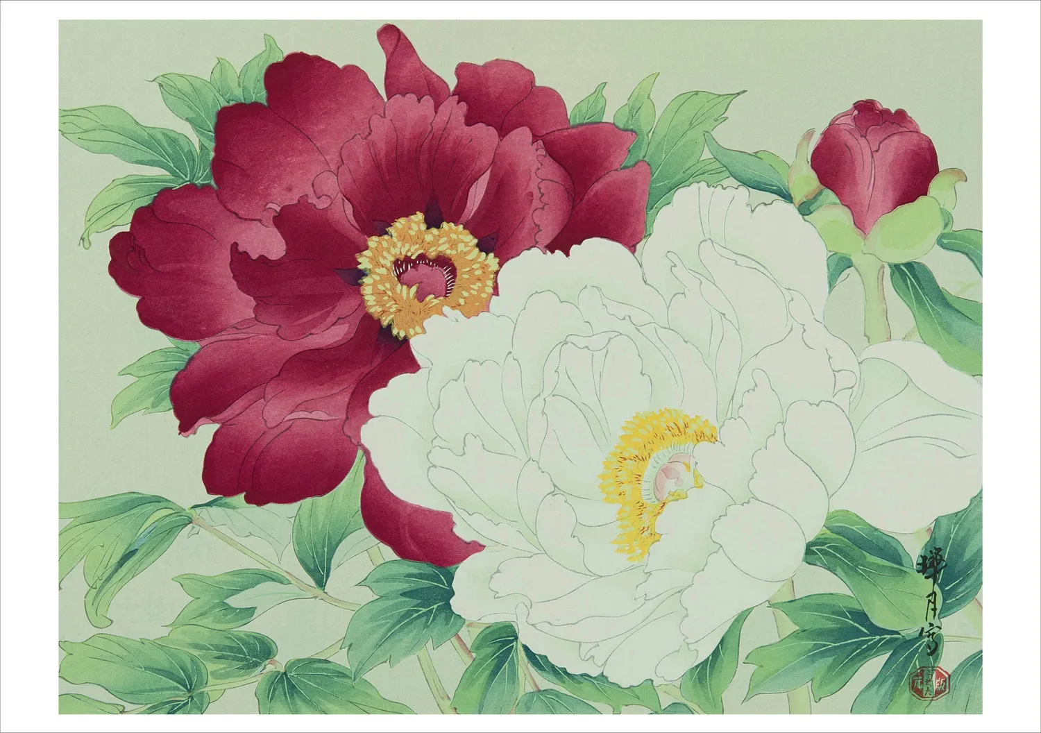 Pomegranate Haiku brevkortæske 20 stk japanske træsnit