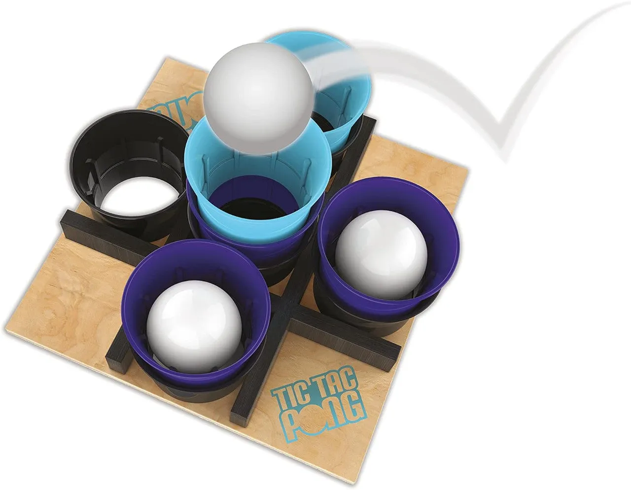 Buffalo Games Tic Tac Pong spil 3D kryds og bolle med kopper