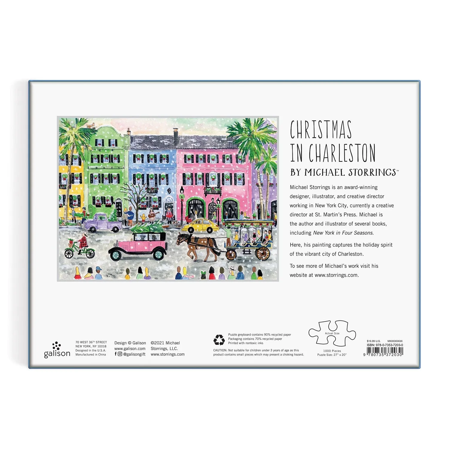 Good Puzzle Co. Christmas in Charleston puslespil 1000 brikker jul