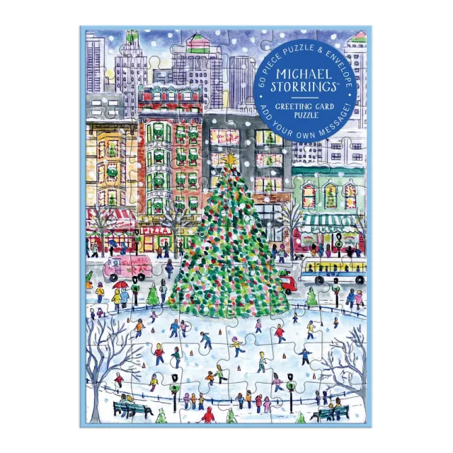 Galison Michael Storrings Christmas in the City kort puslespil 60 brikker