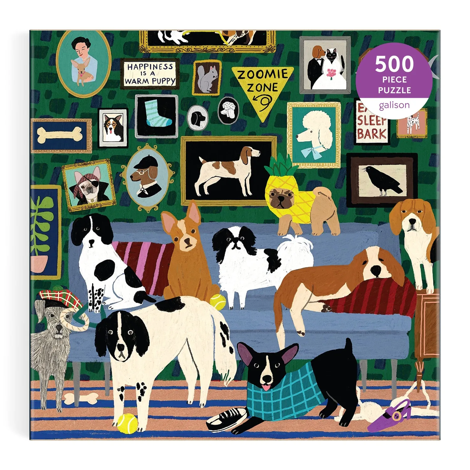 Galison Lounge Dogs puslespil 500 brikker hunde