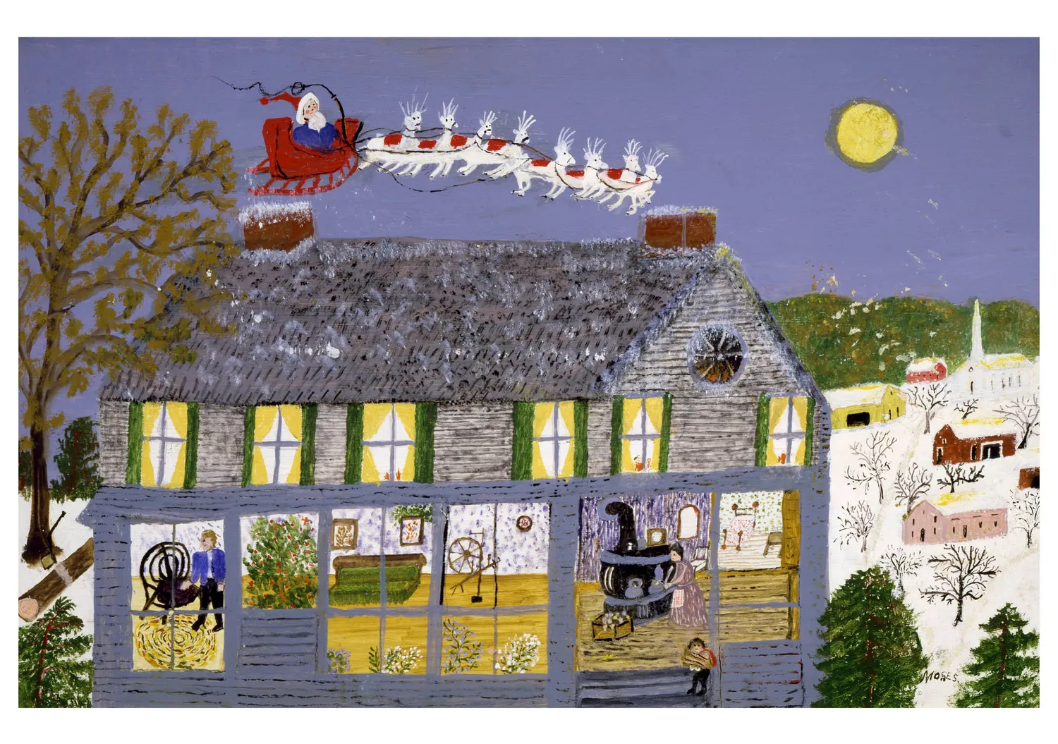 Pomegranate Grandma Moses julekort sæt julemotiv kort