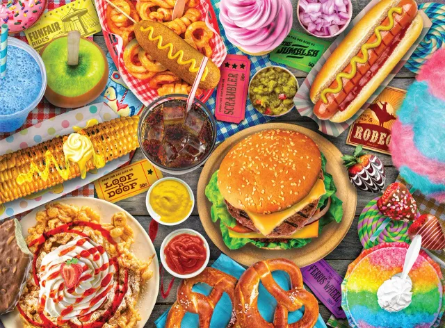 Buffalo Games Lars Stewart Fun Fair Food puslespil 1000 brikker mad