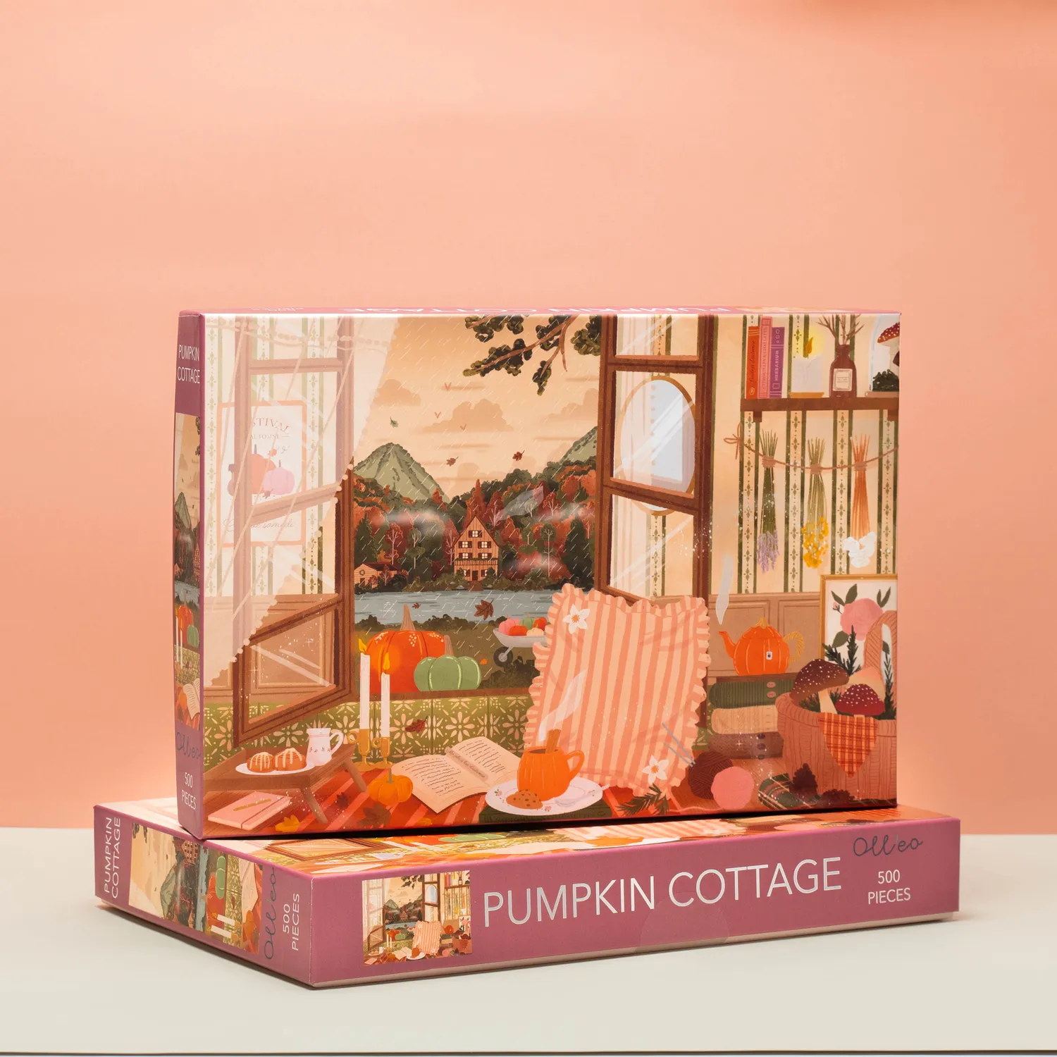 Olleo Pumpkin Cottage puslespil 500 brikker sø-motiv