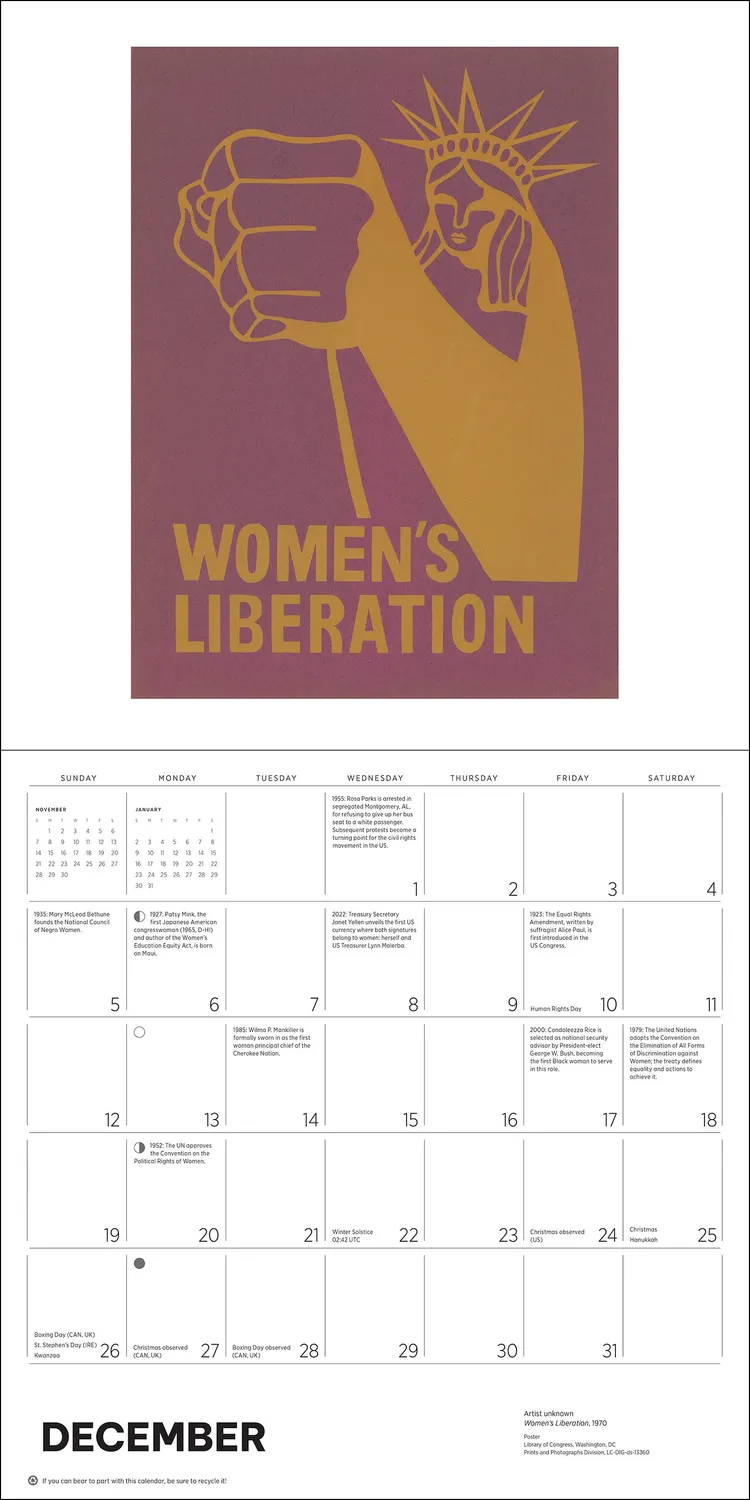 Pomegranate The Fight for Womens Rights 2027 vægkalender historie
