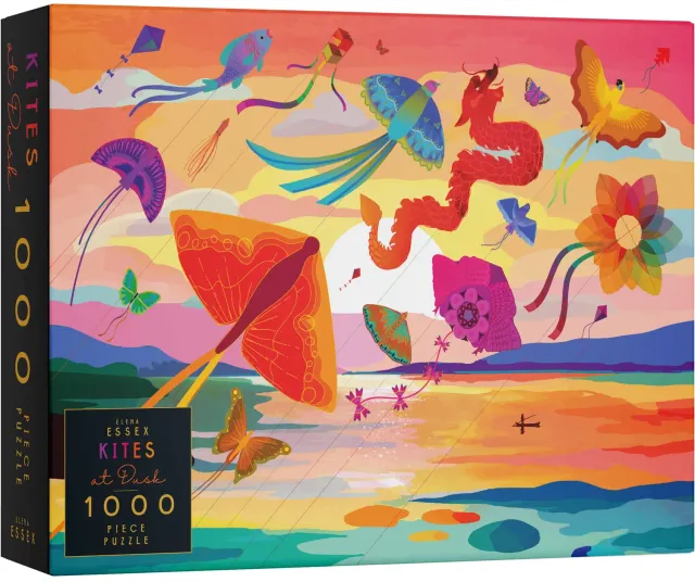 Elena Essex Kites at Dusk puslespil 1000 brikker 70x50 drager
