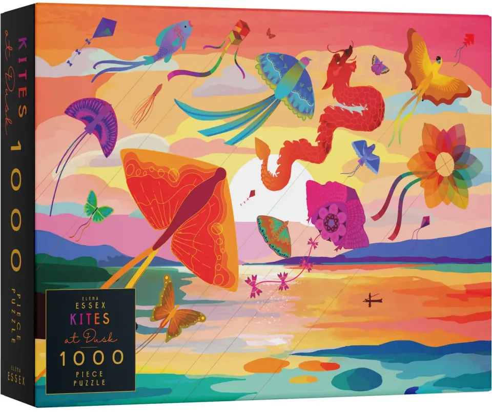Elena Essex Kites at Dusk puslespil 1000 brikker 70x50 drager