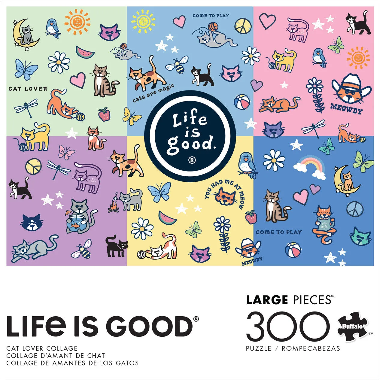 Buffalo Games Life is Good Cat Lover puslespil 300 store brikker katte