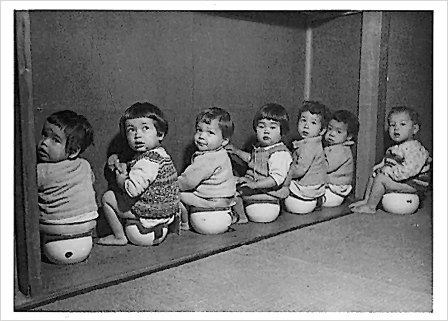 Pomegranate Babies on Pots postkort enkelt humor Japan