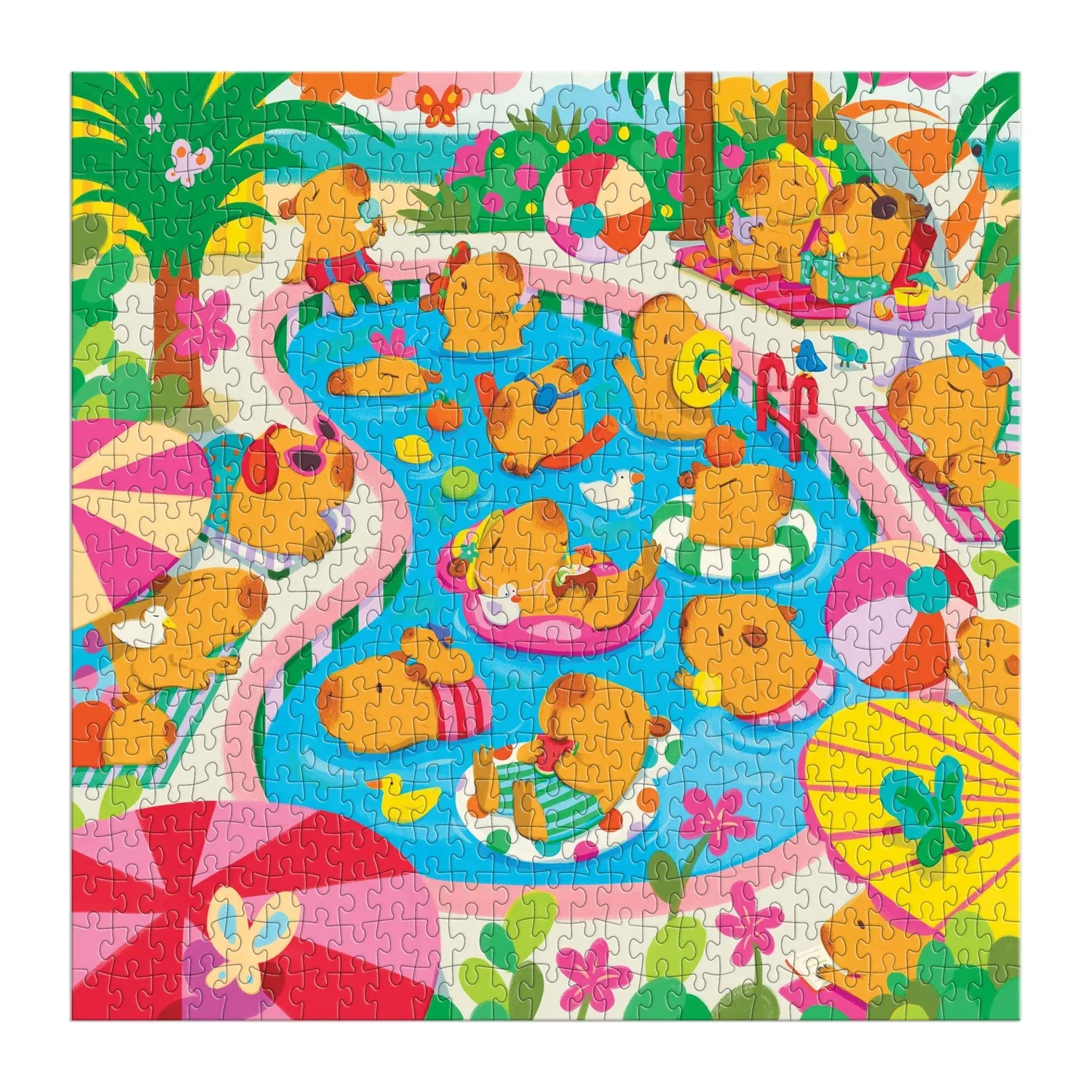 Good Puzzle Co. Valerie Nelson Capybara Pool Day puslespil 500 brikker