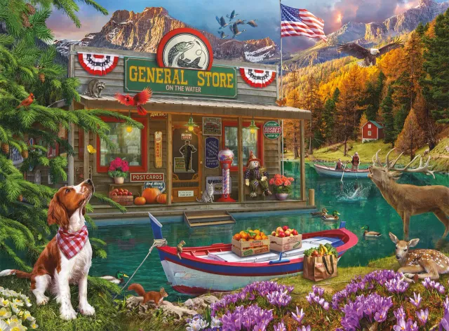 Buffalo Games Country Life Floating Store puslespil 1000 sømotiv
