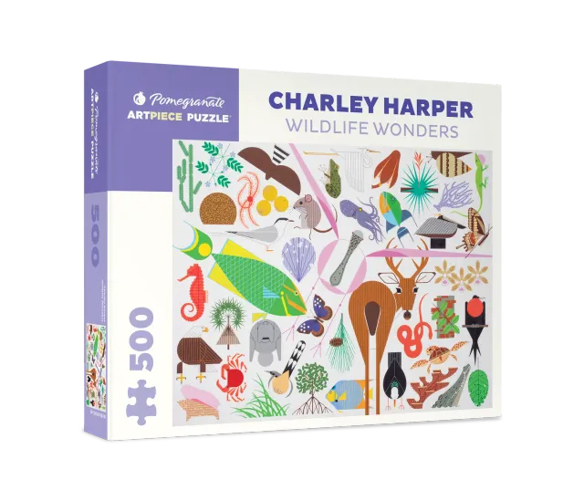 Pomegranate Charley Harper Wildlife Wonders puslespil 500 dyr