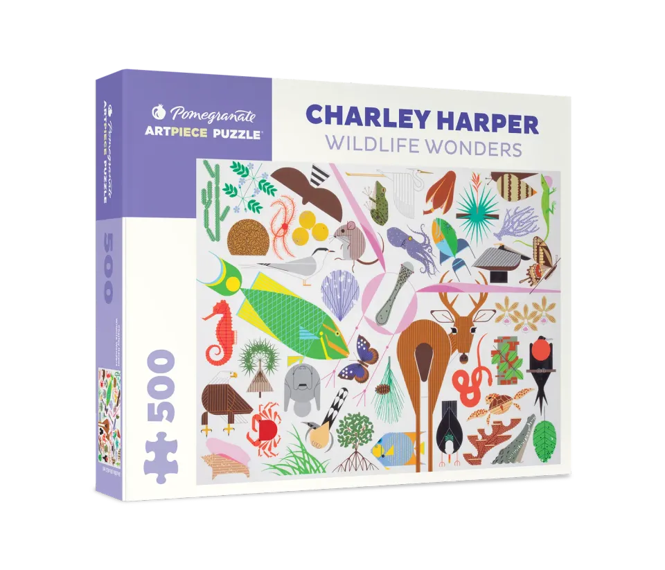 Pomegranate Charley Harper Wildlife Wonders puslespil 500 dyr