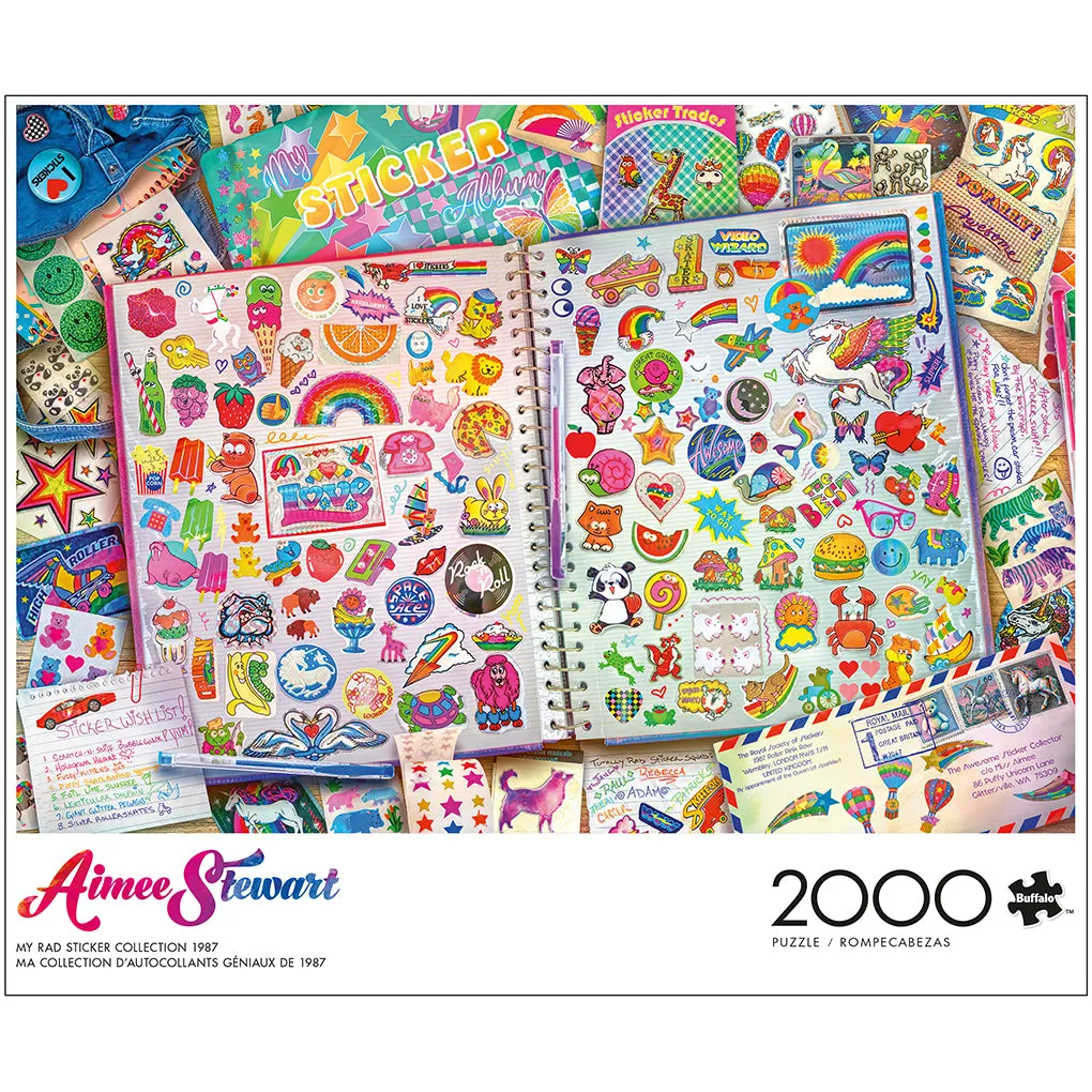 Buffalo Games Aimee Stewart My Rad Sticker Collection puslespil 2000 brikker retro
