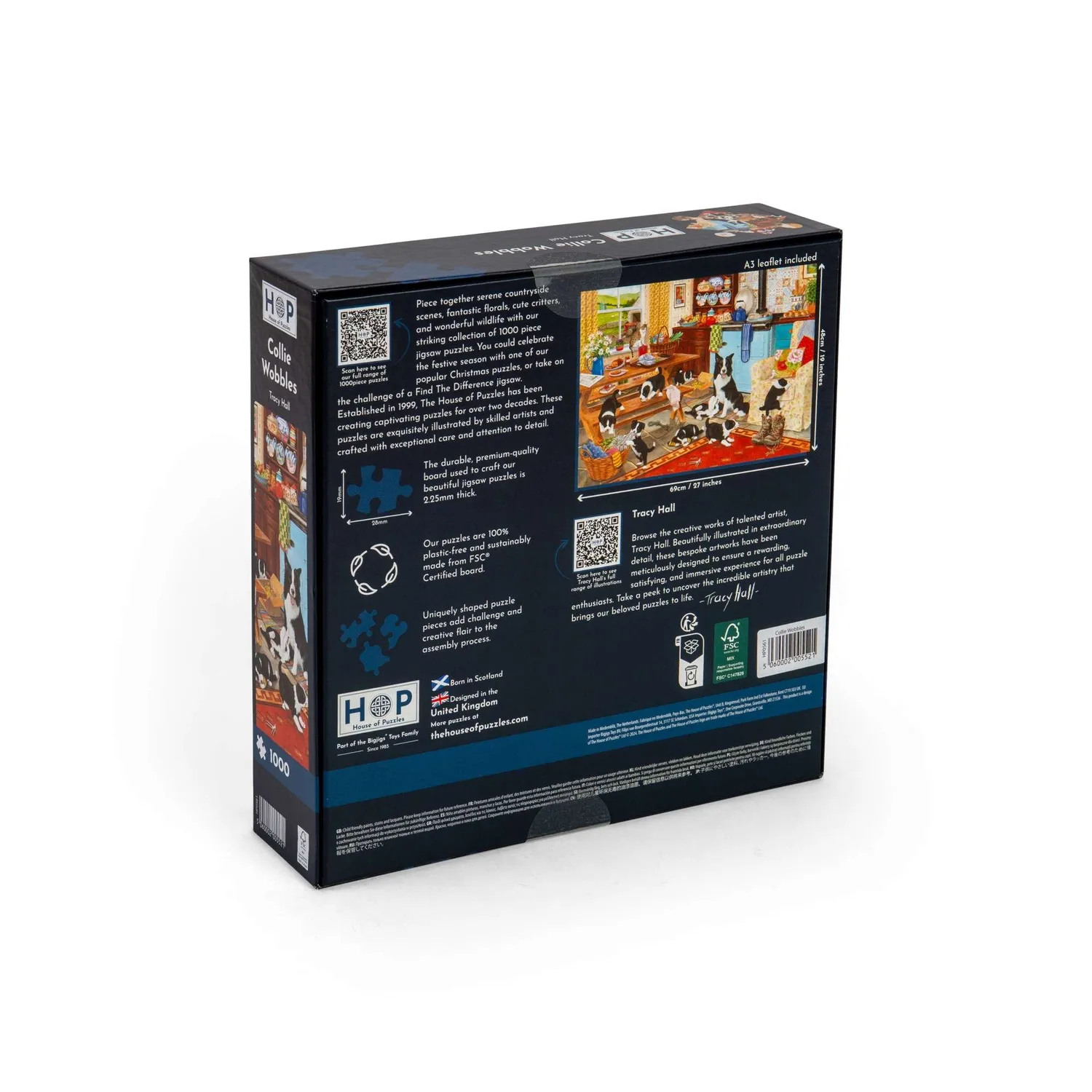 House of Puzzles Collie Wobbles puslespil 1000 brikker hunde