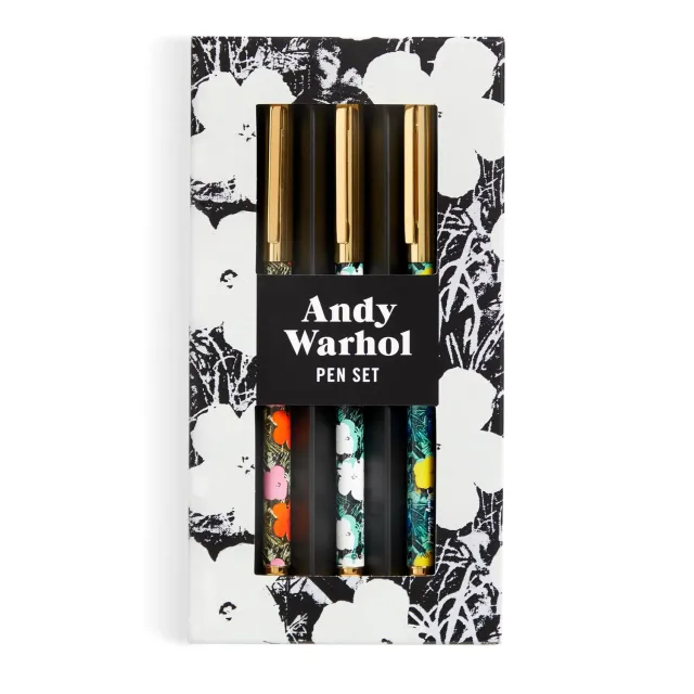 Galison Warhol Flowers kuglepenne 3 stk metal