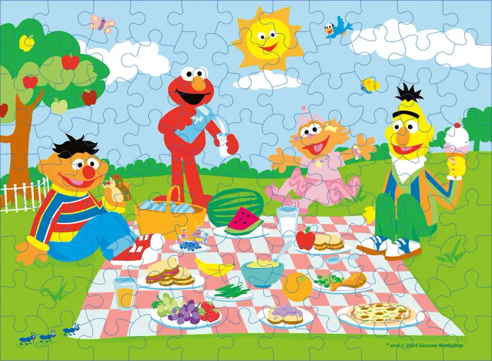 Buffalo Games Sunny Day Sesame Street puslespil 100 brikker store