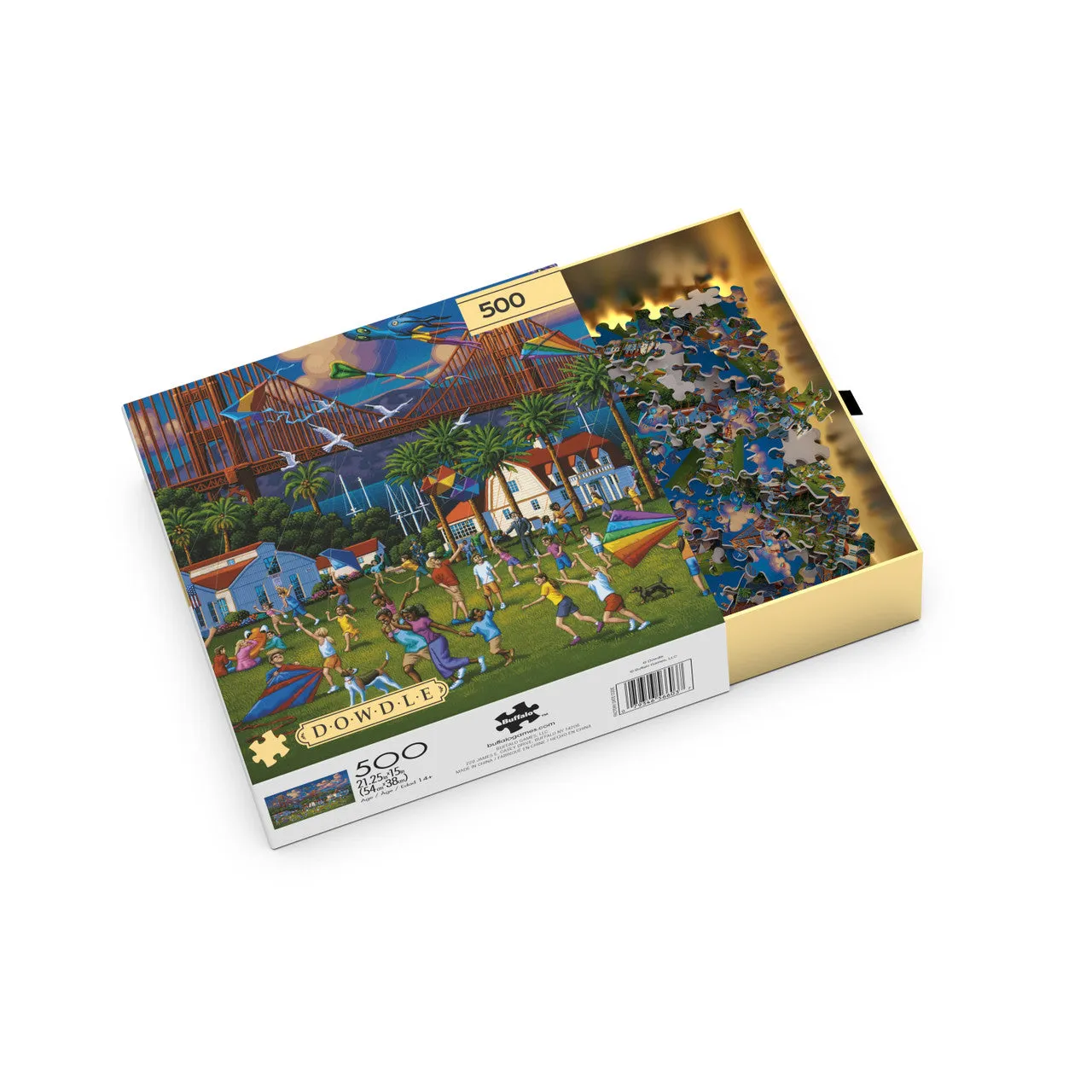 Buffalo Games Gold Golden Gate Bridge puslespil 500 brikker Dowdle