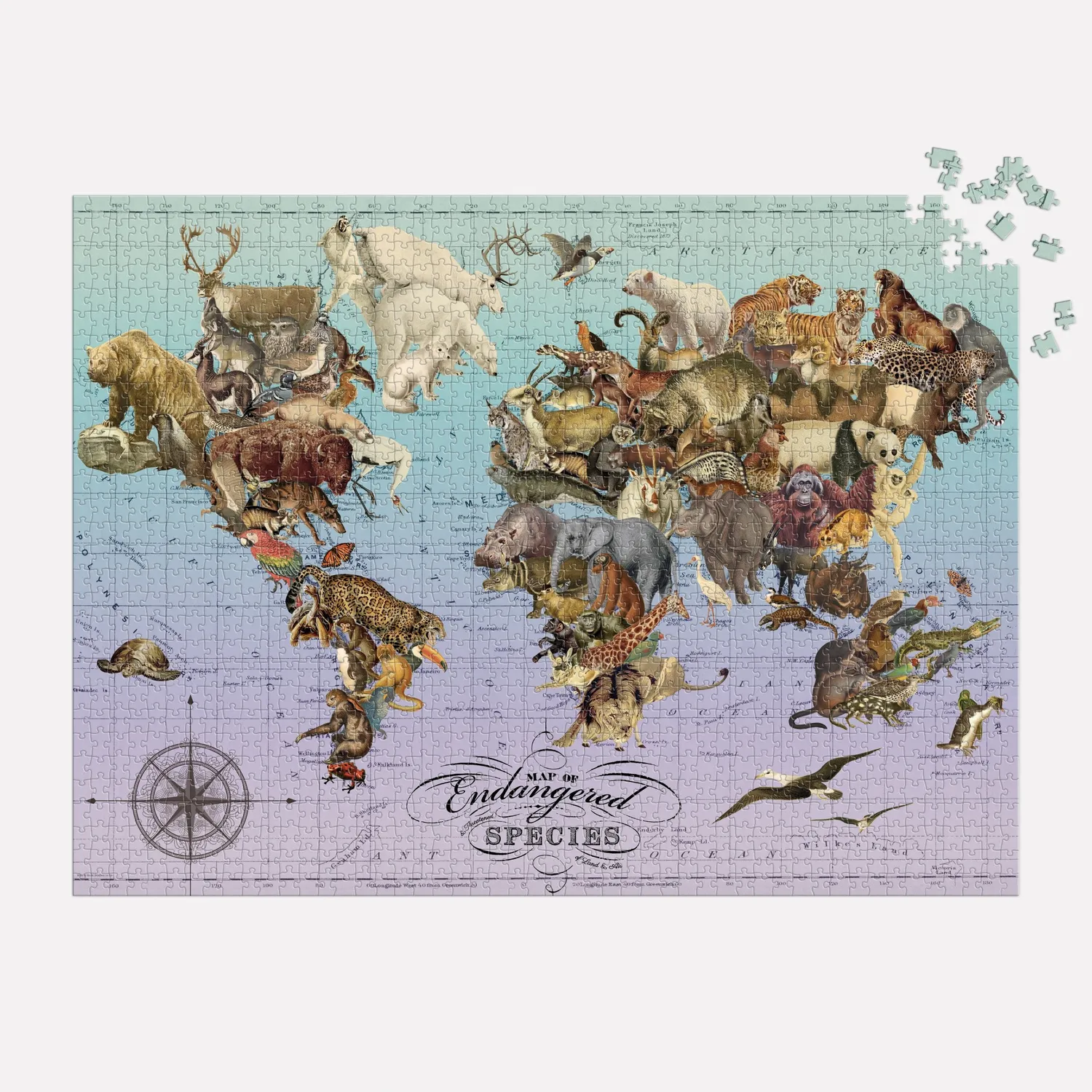 Galison Wendy Gold Endangered Species puslespil 1500 brikker