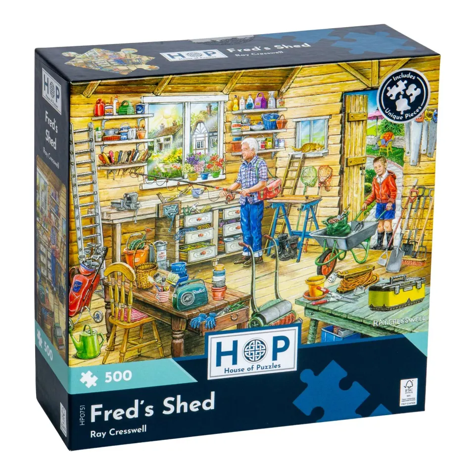House of Puzzle Fred's Shed puslespil 500 værksted