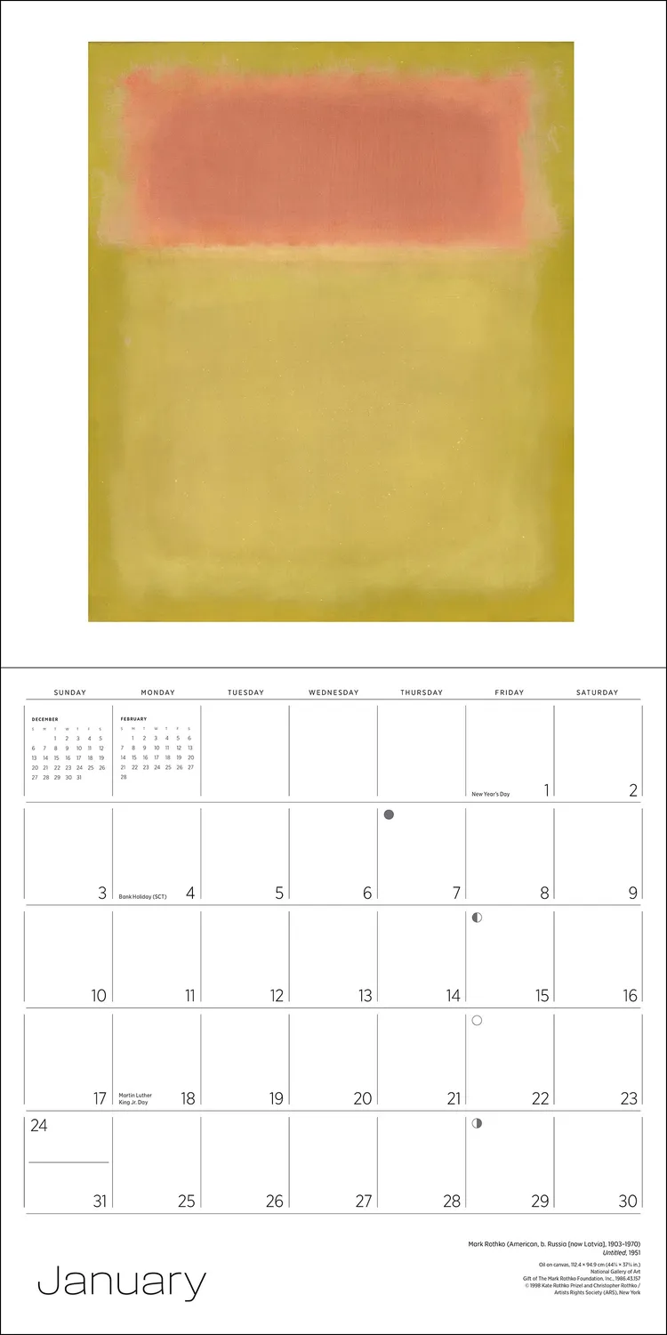 Pomegranate Rothko 2027 vægkalender abstrakt