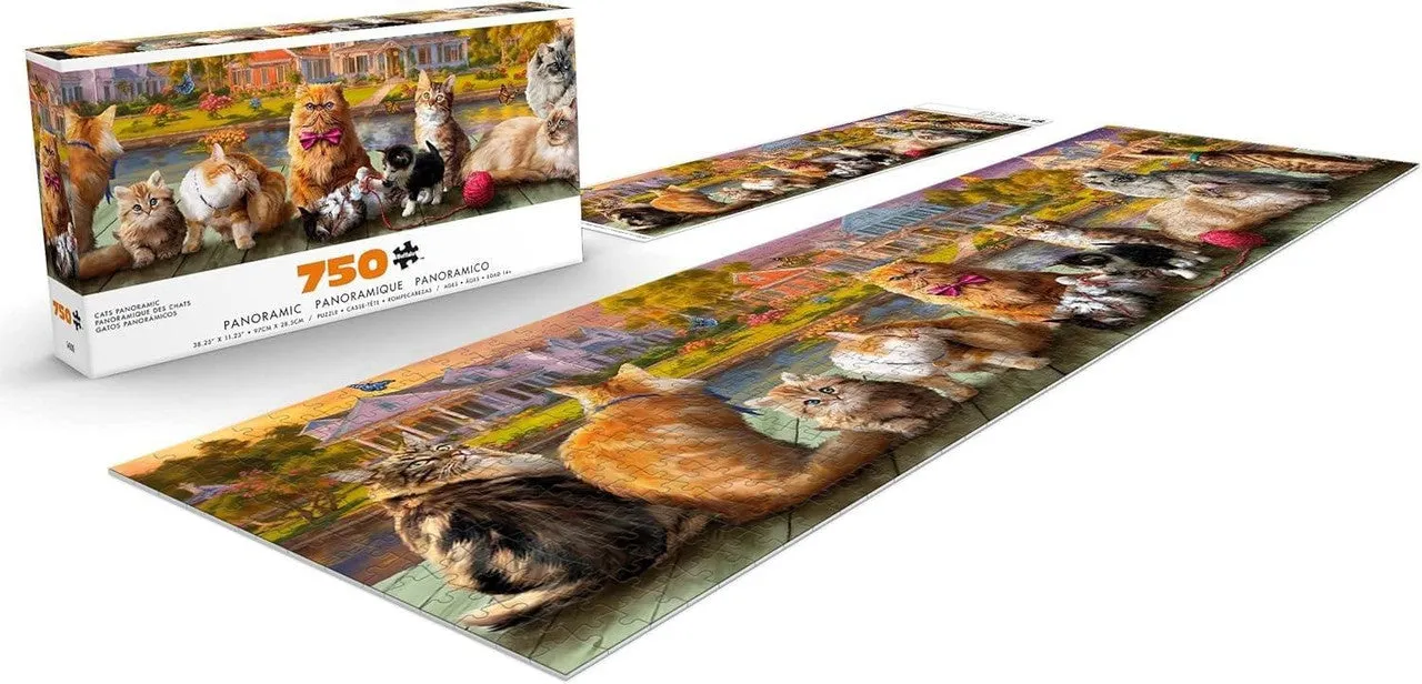 Buffalo Games Cats Panoramic puslespil 750 brikker panorama