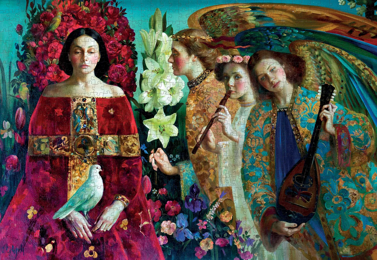 Pomegranate Olga Suvorova Annunciation puslespil 1000 brikker blomster
