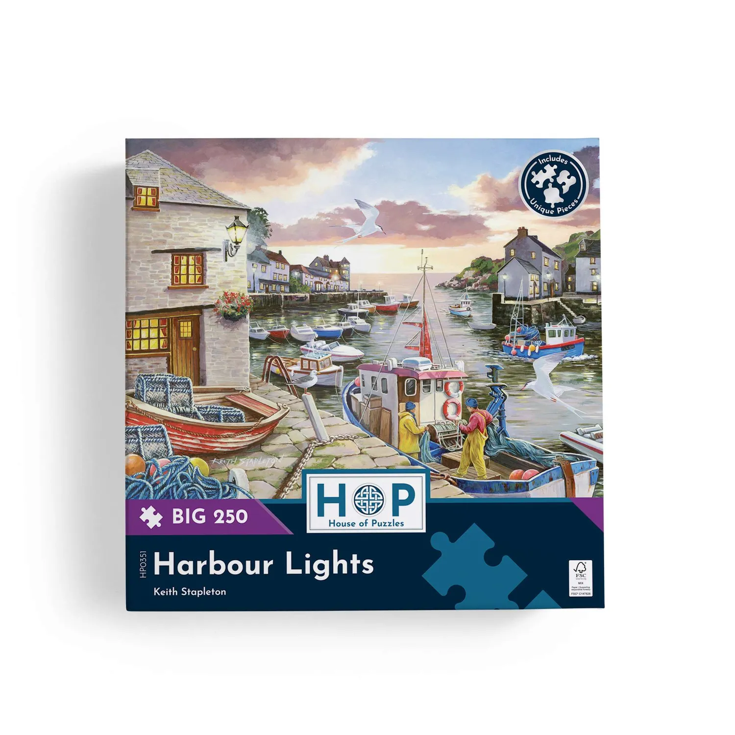 House of Puzzle BIG Harbour Lights puslespil 250 brikker havn