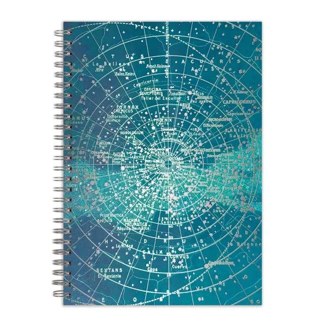 Galison Constellation notesbog spiralryg linjeret B5 stjerner