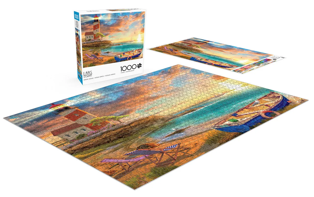 Buffalo Games Lars Stewart Serene Ocean puslespil 1000 brikker kystmotiv