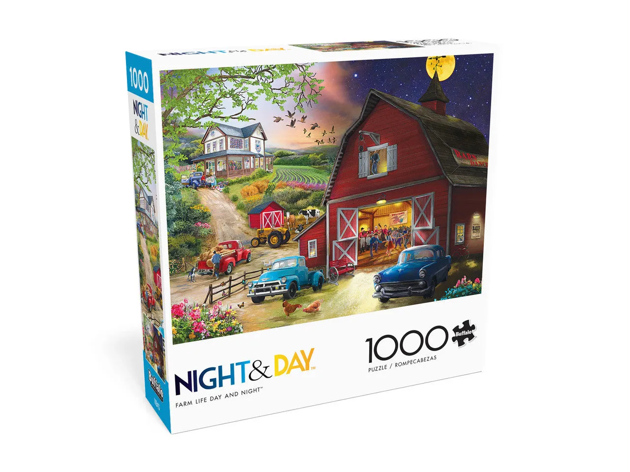 Buffalo Games Night Day Farm Life puslespil 1000 brikker dag nat