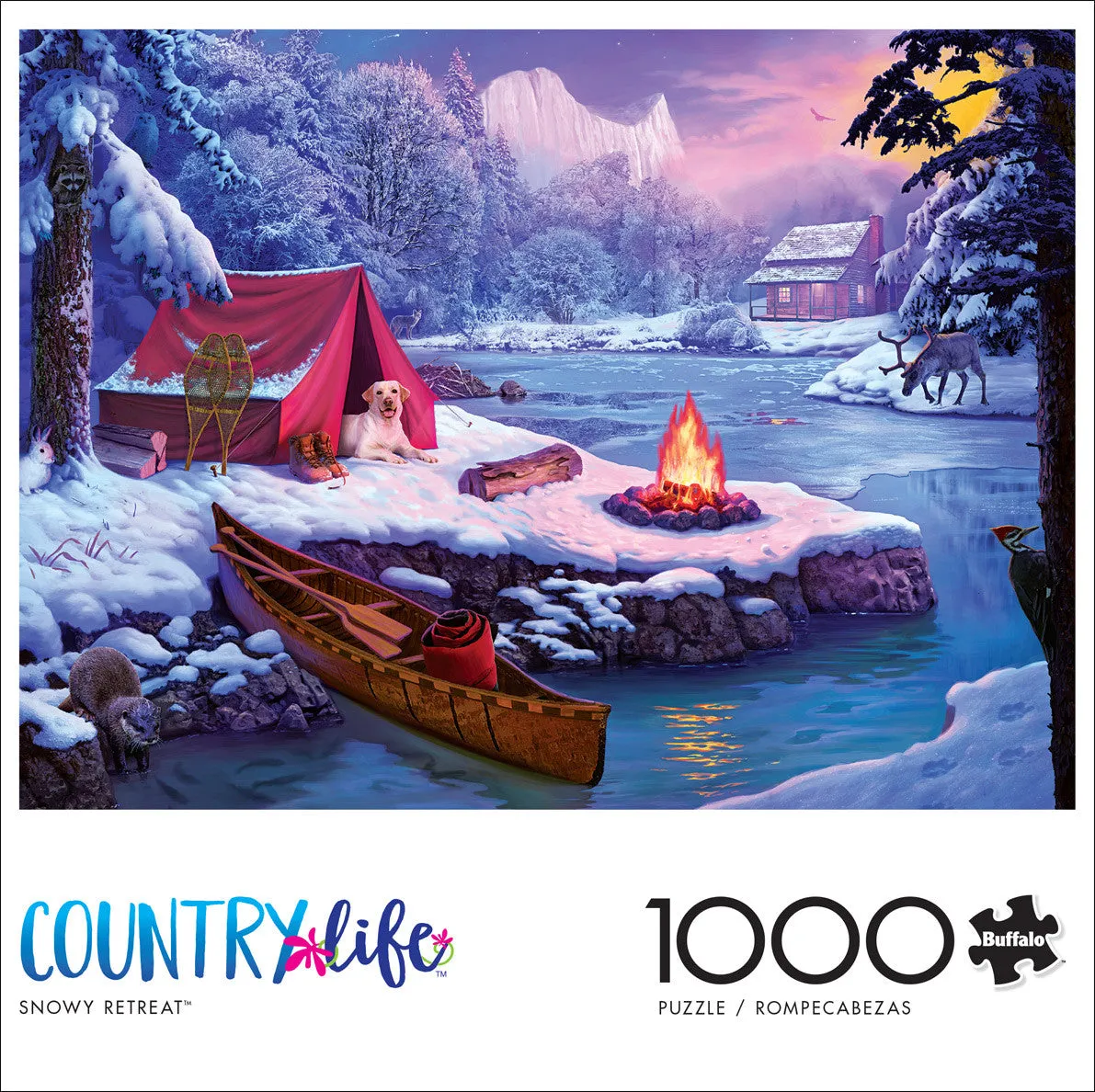 Buffalo Games Country Life Snowy Retreat puslespil 1000 brikker vinter