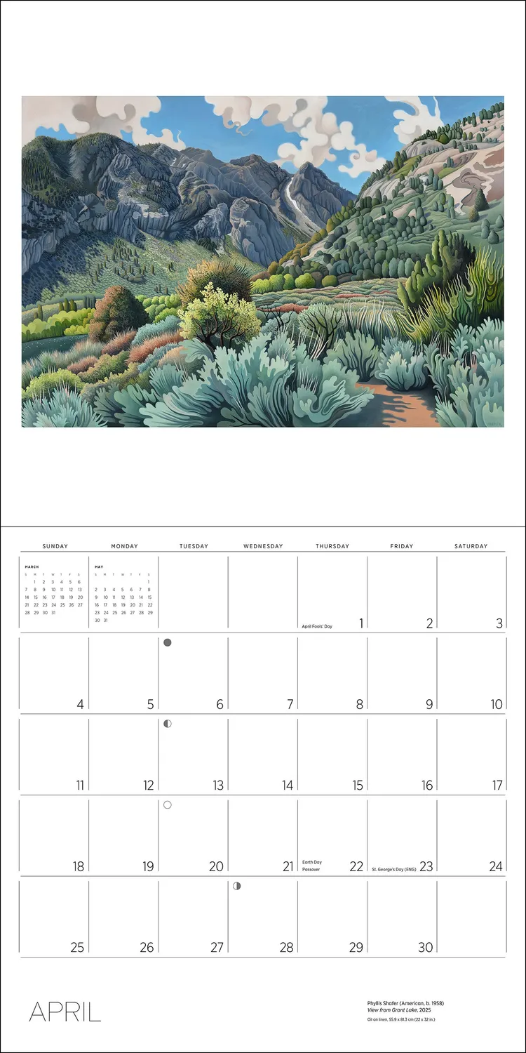Pomegranate Nature Divine Phyllis Shafer 2027 vægkalender landskaber