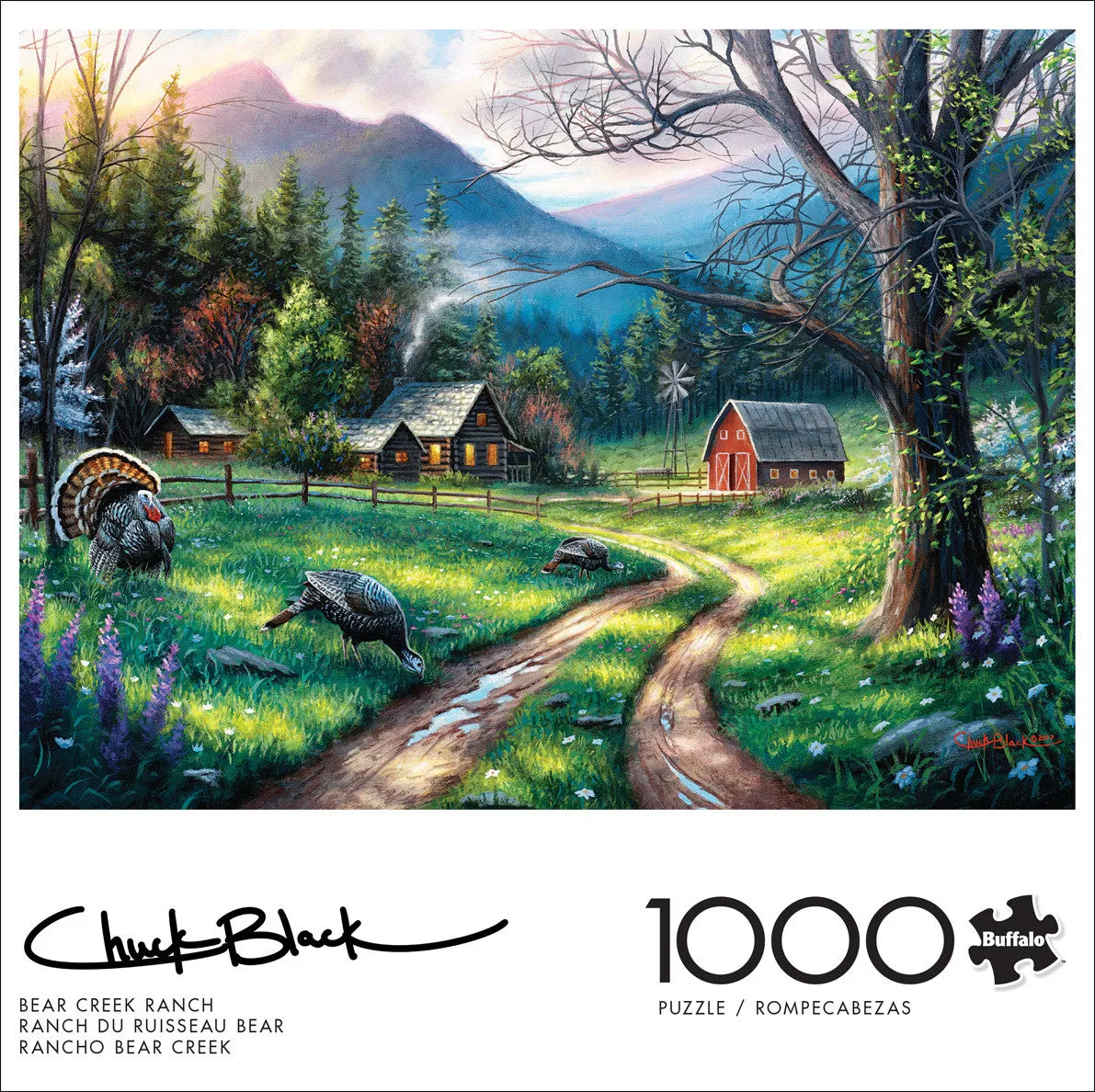 Buffalo Games Bear Creek Ranch puslespil 1000 bjergmotiv