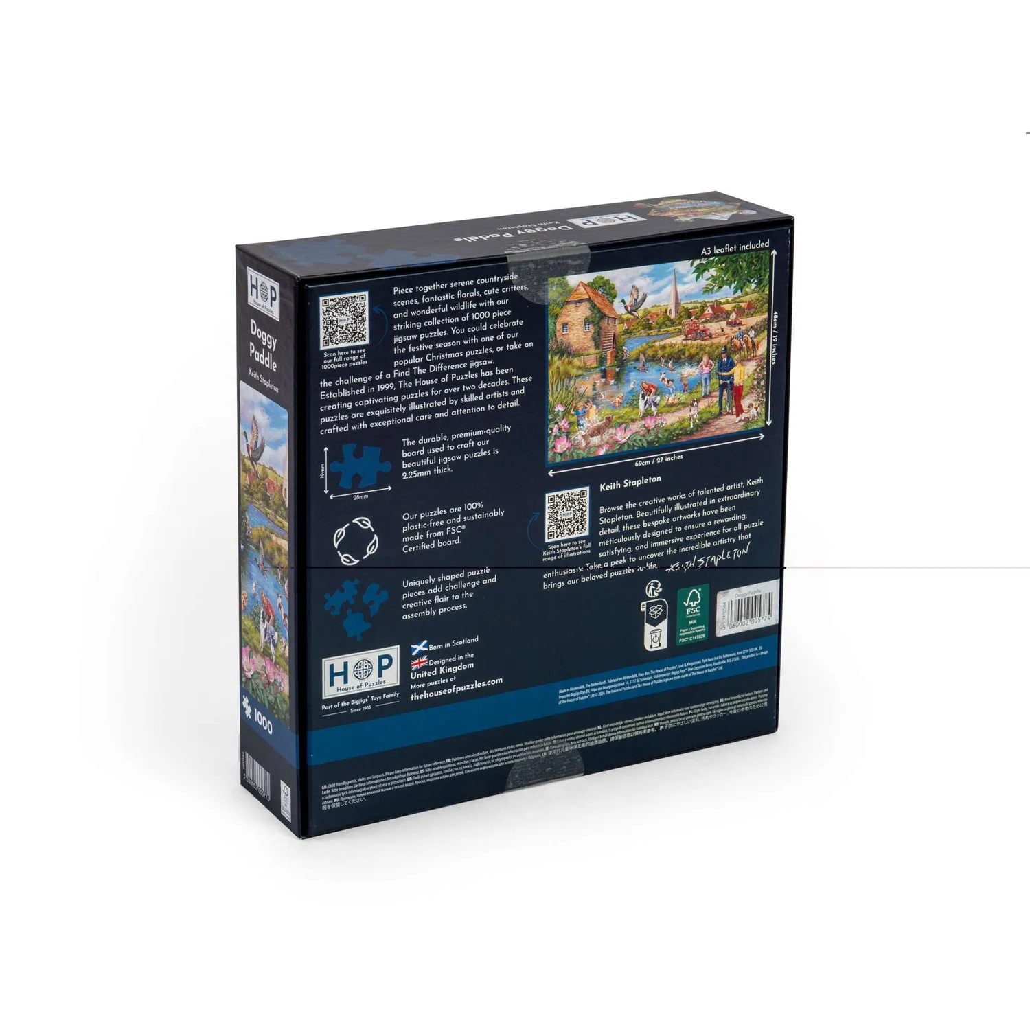 House of Puzzles Doggy Paddle puslespil 1000 brikker hunde